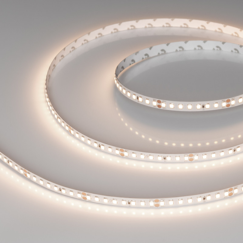Лента RT-A160-8mm 24V Warm3500 (12 W/m, IP20, 2835, 5m) (Arlight, высок.эфф.150 лм/Вт) 028560(2). Цена указана за 5 метров. Продается кратно 5 метрам.