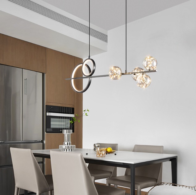 Светильник подвесной ElegantLight DZN-5028 ЧЕРНЫЙ D1000/H1200/6/LED/36W/4500K CASES 23-12 (2шт в кор