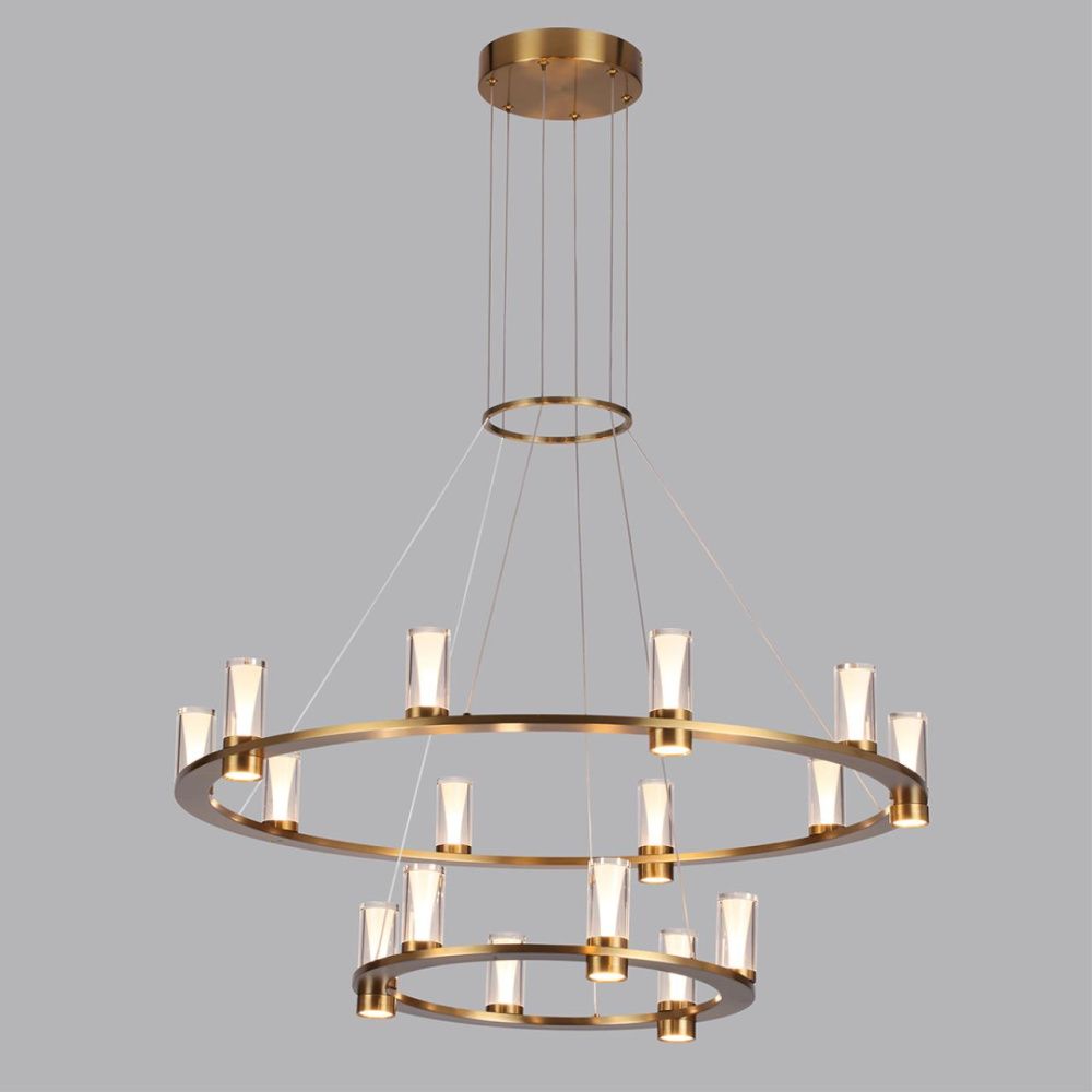 Подвесной светильник *5*200- см, 16*LED*93W, 3000K, Odeon Light Defance 7144/110L, бронзовый