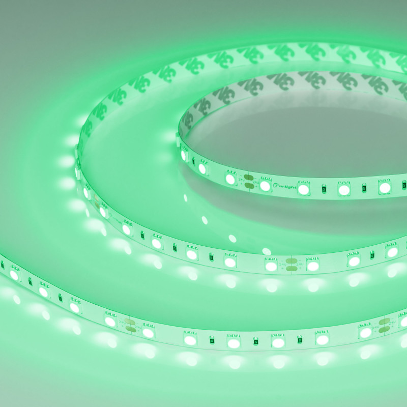 Лента RT-B60-10mm 24V Green (14.4 W/m, IP20, 5060, 5m) (Arlight, Открытый) 008818(2). Цена указана за 5 метров. Продается кратно 5 метрам.
