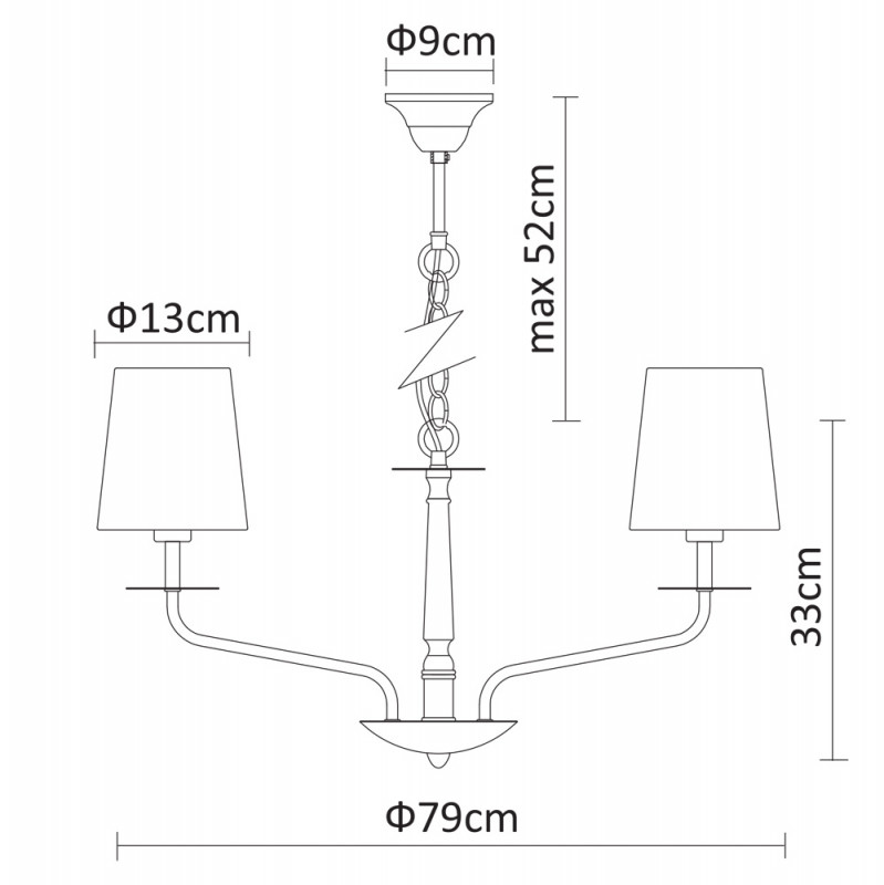 Подвесная люстра Arte Lamp A1048LM-10CC хром, диаметр 80 см