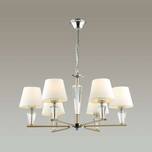 Подвесная люстра Lumion Loraine 3733/6 Хром/белый, диаметр 71 см