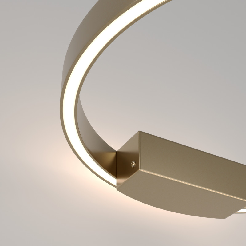 Бра 5*40*40 см, LED, 24W, 2600К-3500К, Maytoni Rim MOD058WL-L25BSK латунный