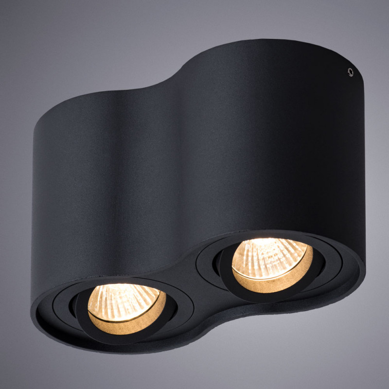 Светильник 17,8*9,5 см, GU10 50W, Arte Lamp Falcon A5645PL-2BK черный