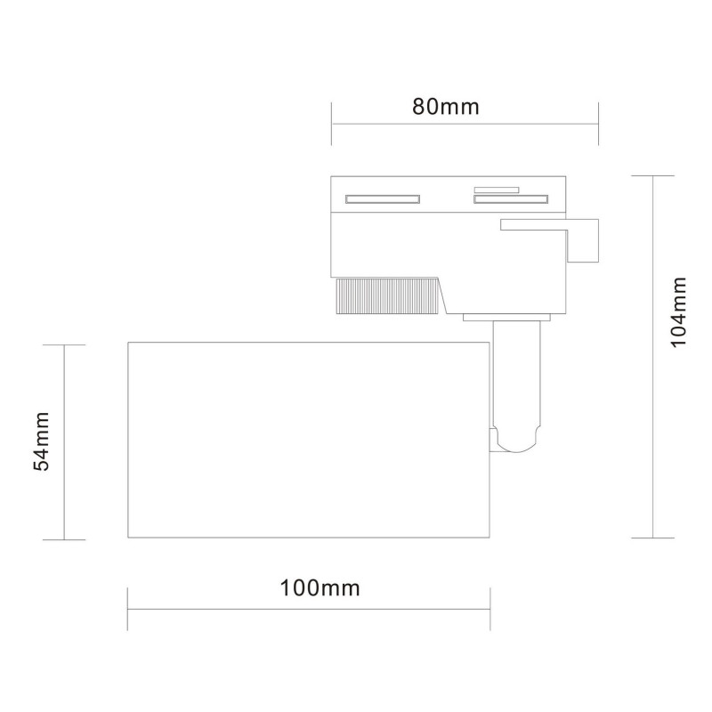 Трековый светильник 10*5 см, 50W, ST LUCE ST300.406.01 Матовый черный