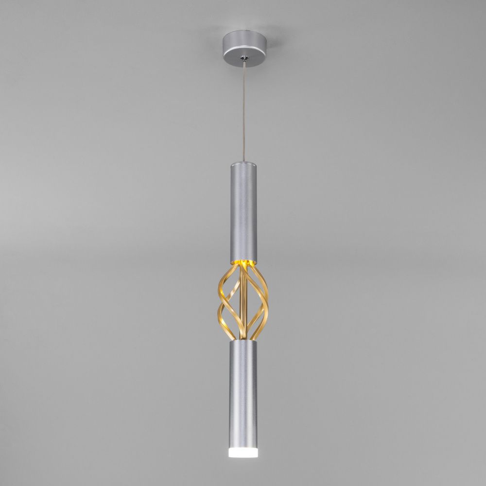 Светильник подвесной Eurosvet Lance 50191/1 LED, 8W LED, 4200K, серебро-золото