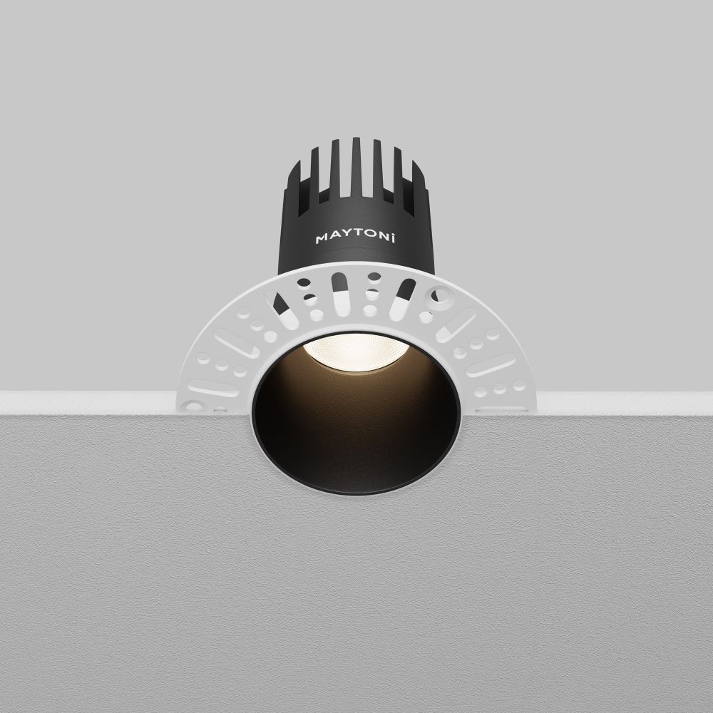 Встраиваемый светильник  DL120-10W-4K-TRS-B **-9,7 см, *LED*10W, 4000K, Maytoni technical Dip DL120-10W-4K-TRS-B, Черный