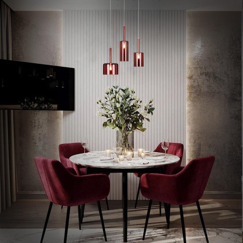 Подвесной светильник 8 см, 1*G4*5W хром Loft It Spillray 10232/B Red