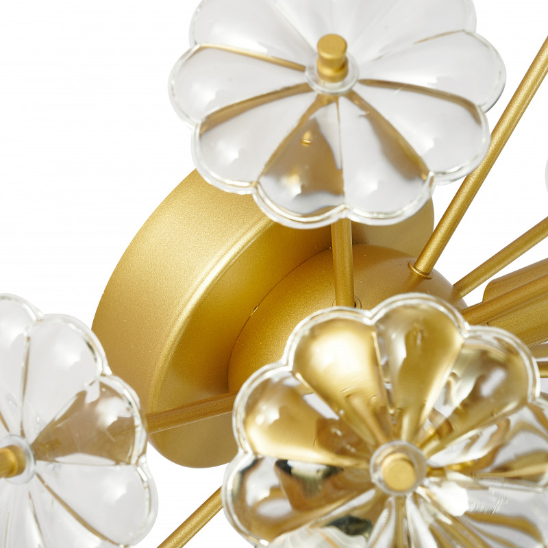 Бра Favourite Pienene 2620-4W, D220*W320*H320, Каркас золотого цвета, декоративные элементы из прозрачного стекла