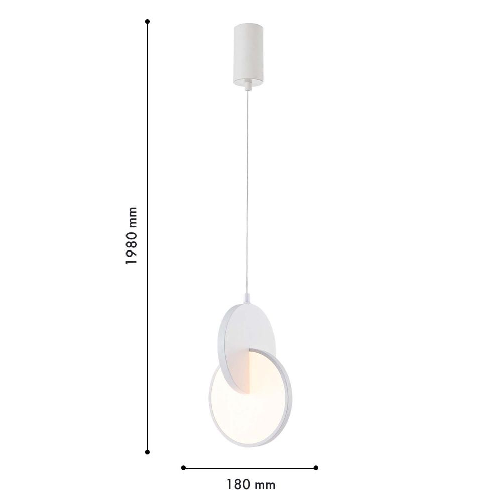 Подвес 17*40,5-198 см, 1*LED, 7W, 3000K, F-Promo Grahan 4610-1P, белый