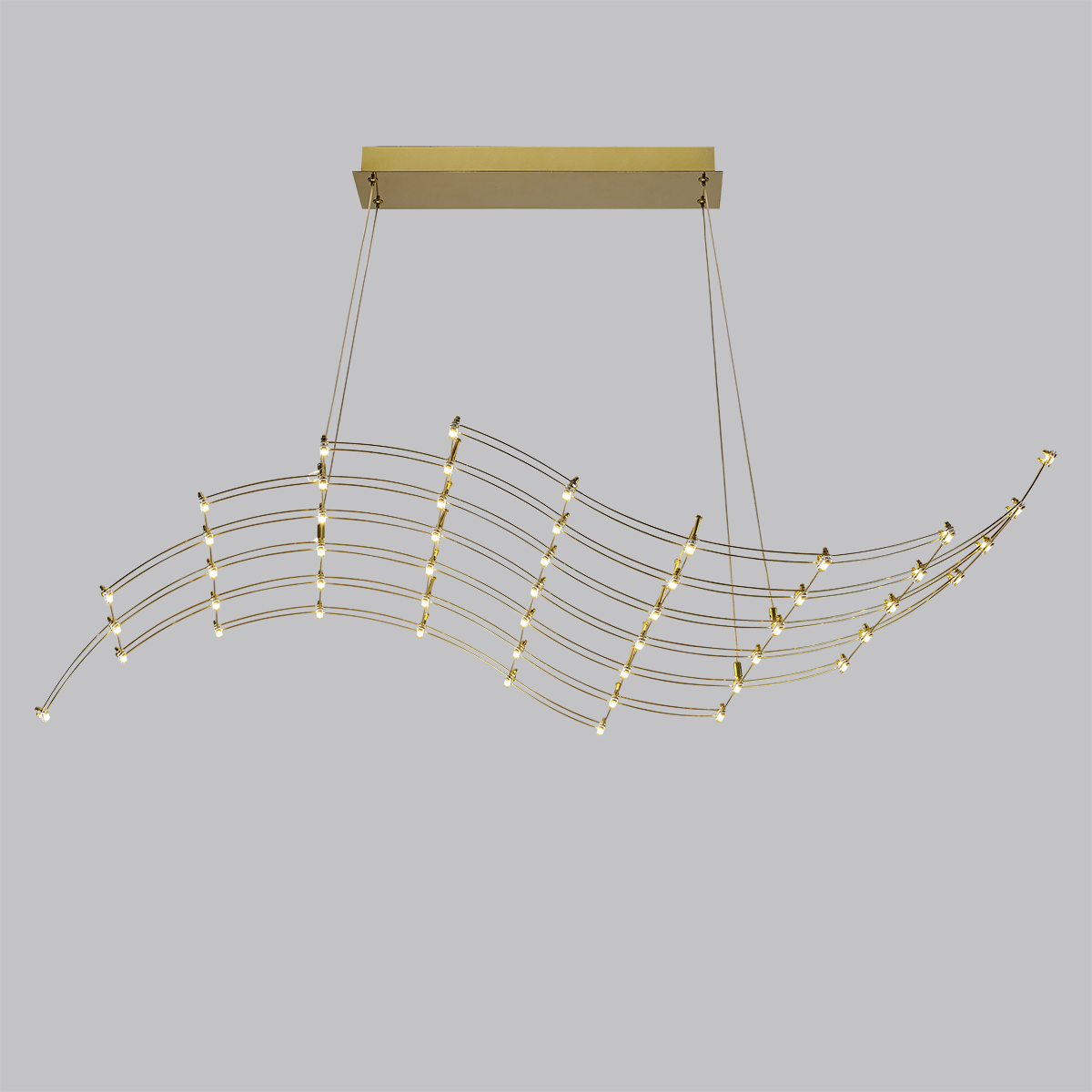 Подвесной светильник 100*LED*41,5W, 3000К, 3735lm Odeon Light Welkin 7058/45L, золото