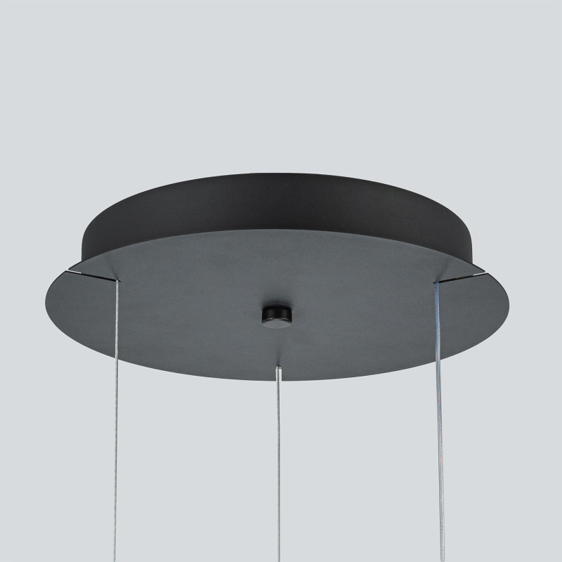 Подвесной светильник 22,5*120 см, 20W, Favourite Ringar 4502-1P матовый черный, белое стекло
