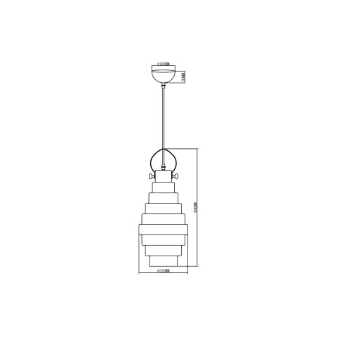 Подвесной светильник  21*120 см, 1*E27 медь, черный Vele Luce Genio VL5402P11