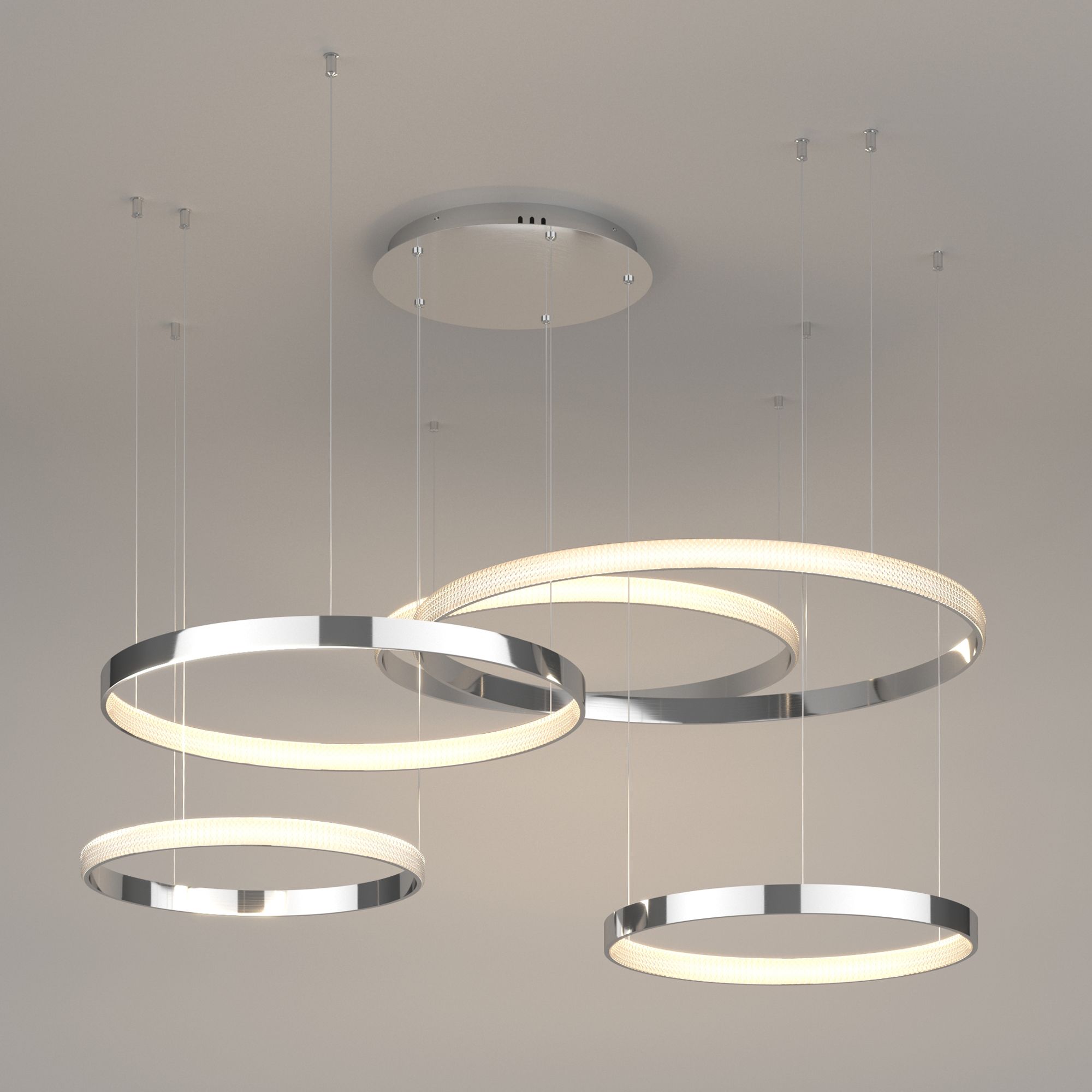 Светильник 128*142*110 см, *LED, 160W, 3300;4200;6500 Eurosvet Posh 90175/5, хром