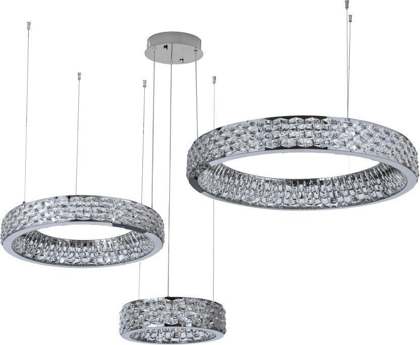 Люстра подвесная 80 см, 150W, 3000-6000K, Stilfort 4040/09/03P+PL, хром