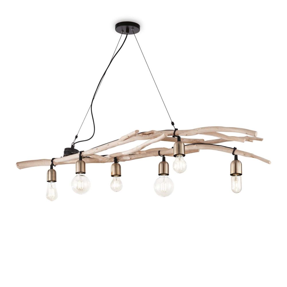 Люстра подвесная ideal lux Driftwood SP6 макс.6x60Вт Е27 180922.  см