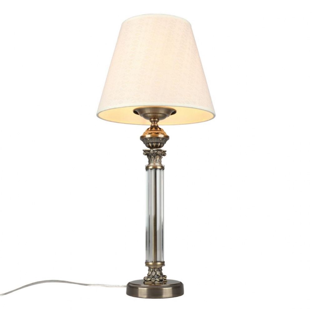 Настольная лампа Omnilux Rivoli OML-64214-01, серый-бронза, диаметр 19 см