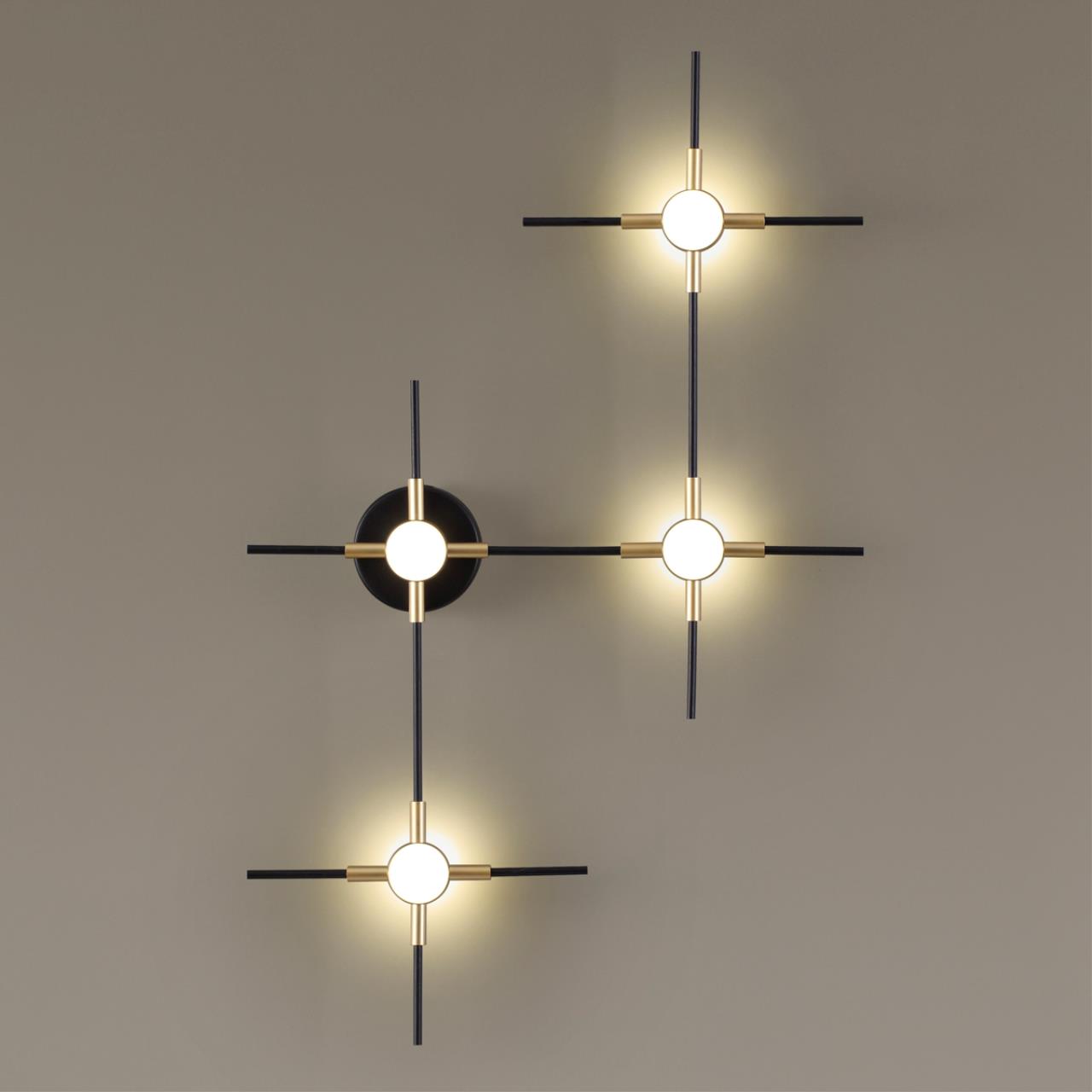 Бра 39*60 см, 14W, 4000K Odeon Light Costella 3906/14WL, черный-золото