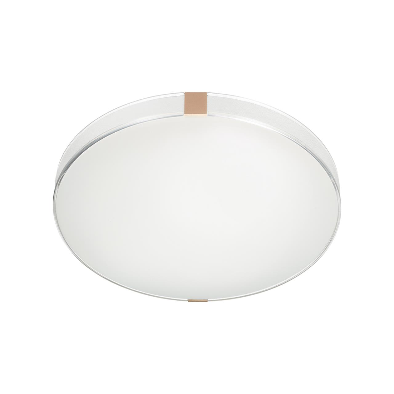 Cветильник 39,3*7,3 см, LED 48W, 4000 К, IP43, белый/серебристый/золотистый, пластик Sonex Otiga White, 7676/DL