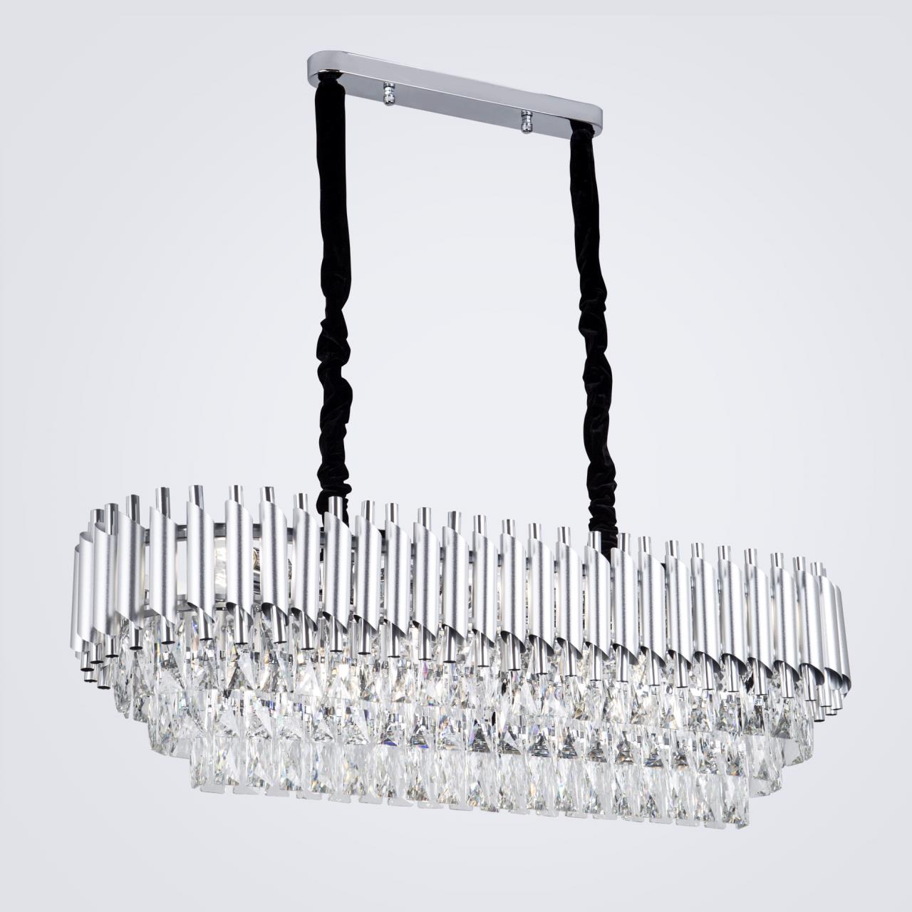 Подвесная люстра 90*33*82 см, Е14 12x40W, Серебро MODELUX ML.7010.12 SL