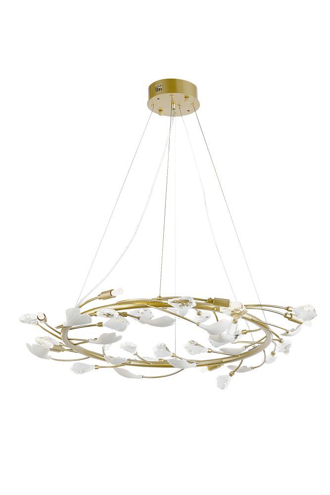 Люстра Ø800 x H160 мм, G9+LED 8 x 7W+LED 24 x 1.5W(36W) 4000K NewRgy GOLD (Золото) 9020-D800GD GOLD