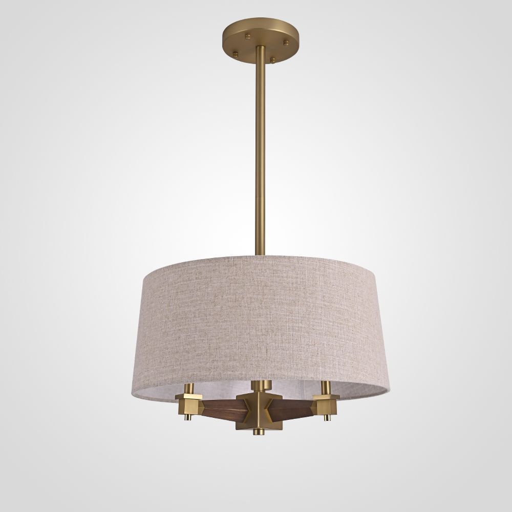 Люстра на штанге Jorgenson Beige 45*45*20 см, 3*E27*60W, ImperiumLoft STAVRA-TRIPLE01, Латунь