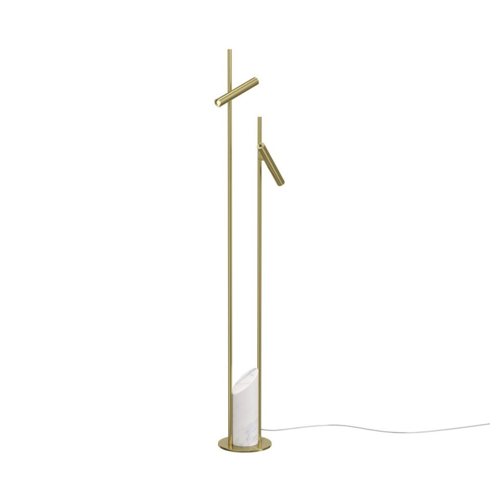 Торшер 145 см, 6W, 3000K, Maytoni Trust MOD460FL-L6BS3K, латунь