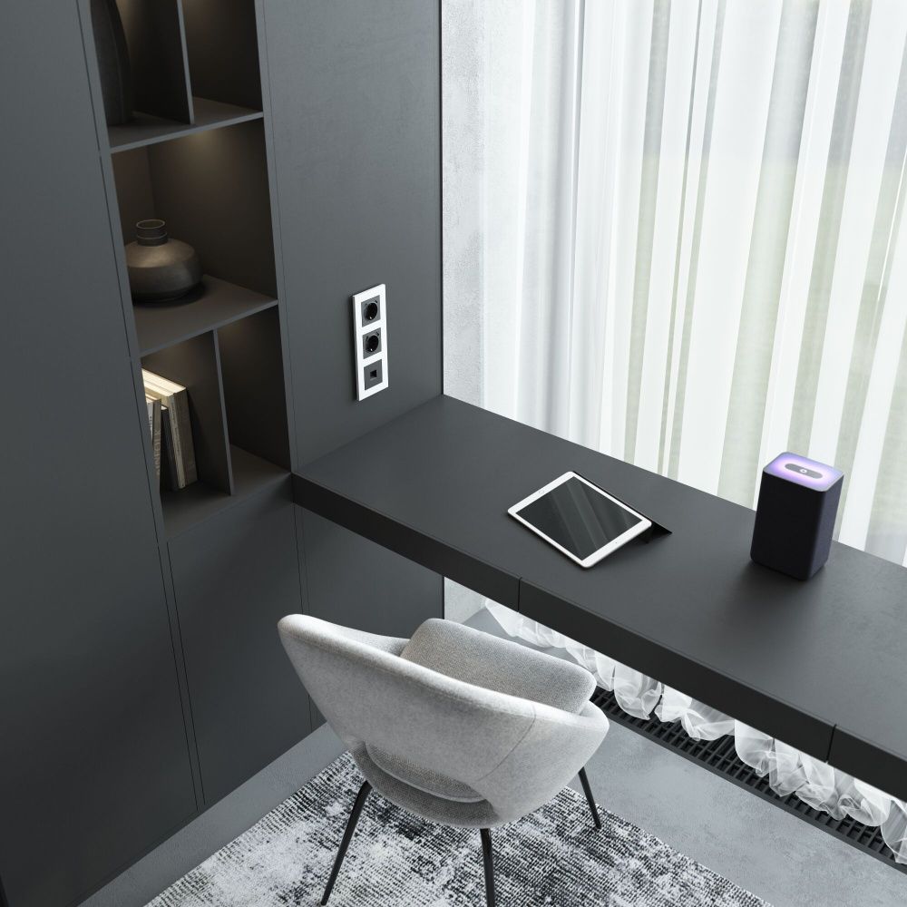 W5120108 Розетка Ethernet RJ-45 cat. 6A экранированная, черный матовый Werkel, 4690389213496