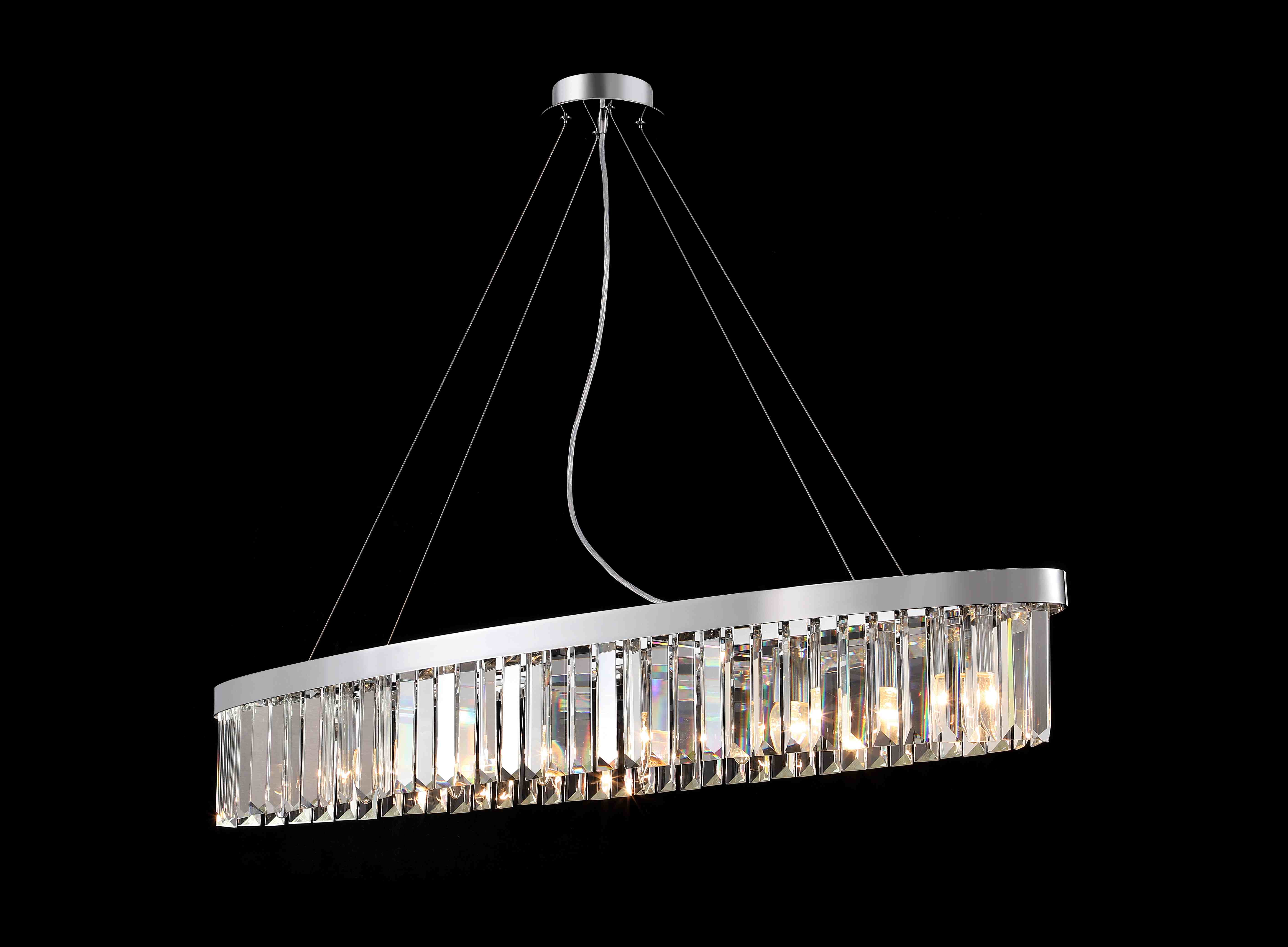 Люстра 1200*250*170, 8*E14, 40W NewRgy Cristallo G15-L1200*W250*H170 CHROME, Хром