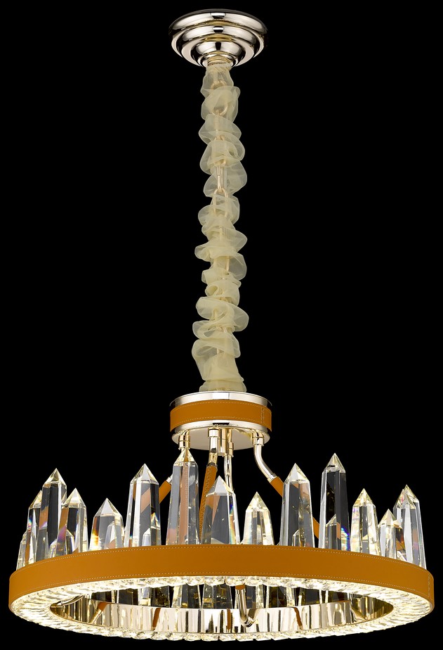 Светильник подвесной Wertmark Leona WE456.06.303, 60*60 см, абрикосовый, хром
