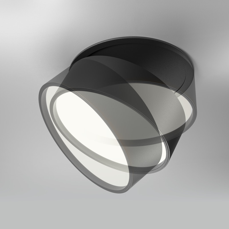 Встраиваемый светильник 12*12*6,6 см, LED, 18W, 4000К, Maytoni Technical ONDA DL024-18W4K-B черный