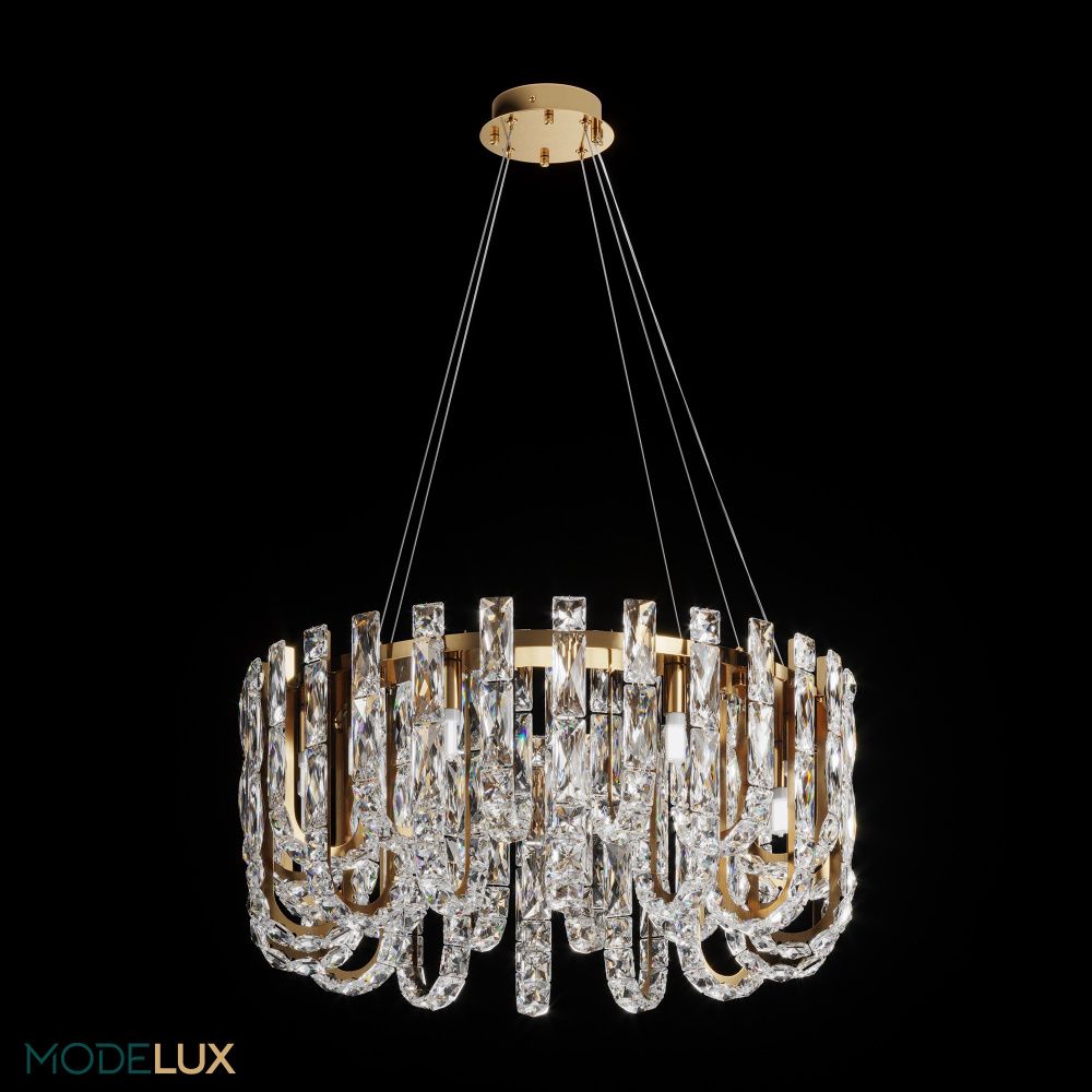 Подвесная люстра 60*80-140 см, 14*G9, 25 м2 MODELUX ML.6621.14 BS латунь