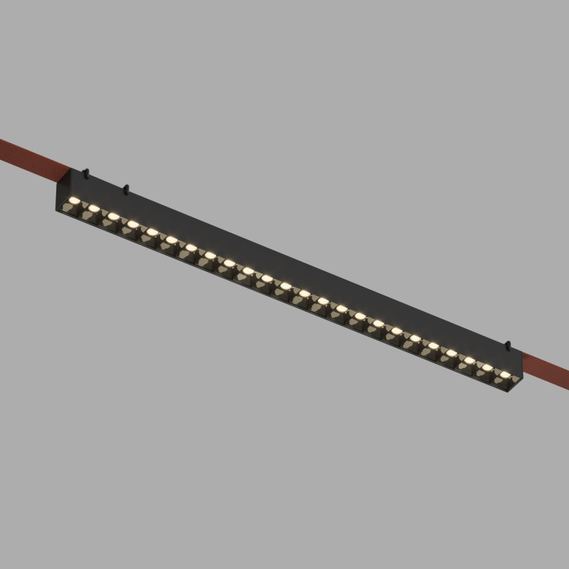 Трековый однофазный светильник 64 см, 24W, 3000K, Denkirs Belty Grill DK5573-BK, черный