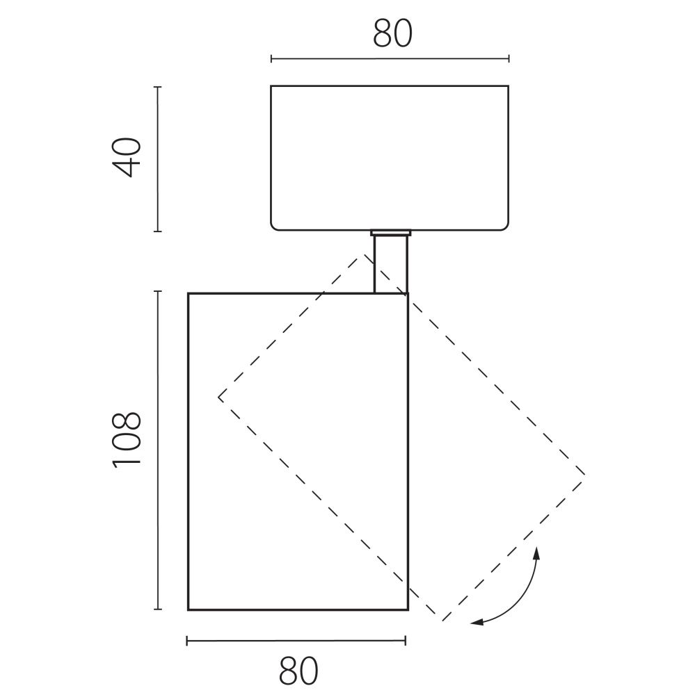 Светильник накладной *8*14,8 см, *30W, 4000K, Lightstar Alta Base A5347SO, Черный