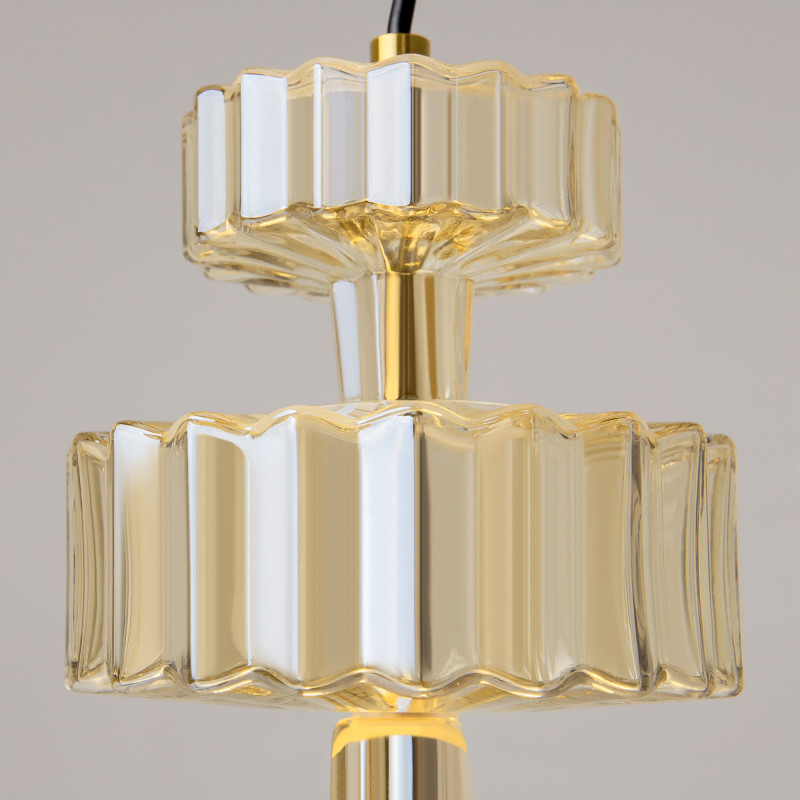 Подвесной светильник 15*15*360 см LED, 12W, 3000К, Maytoni LEVEL MOD253PL-L18BS3K1 латунный