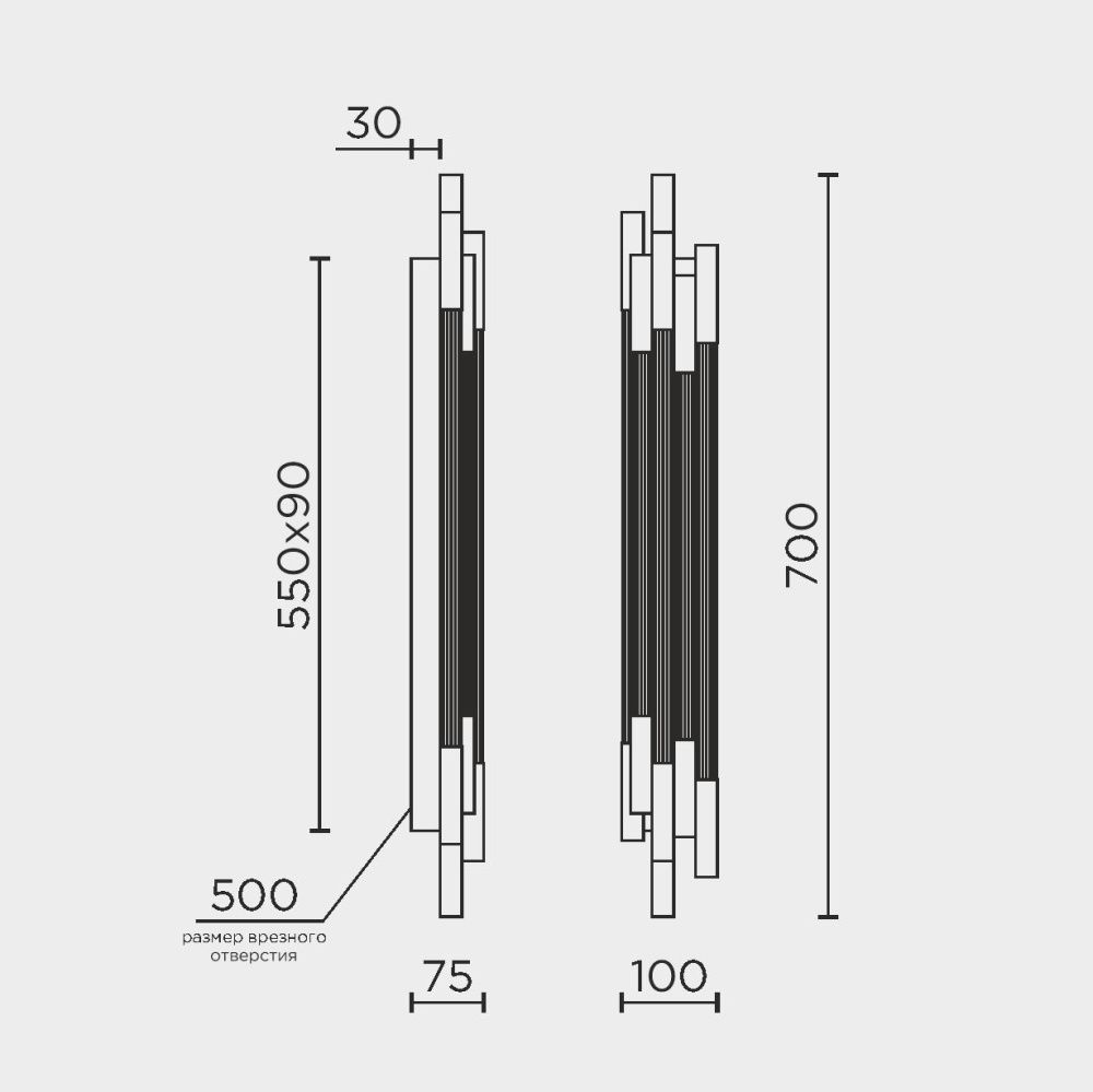 Настенный светильник 70 см, 15W, 4200K, Modestyle MS.1577.700 BS, латунь
