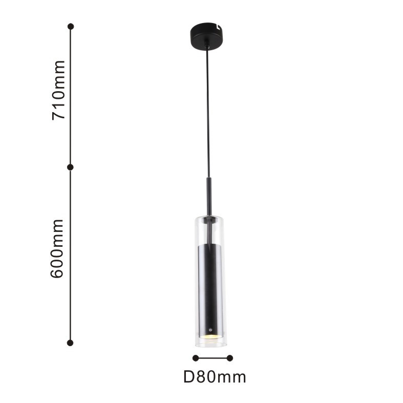 Подвес Favourite Aenigma 2556-1P, D80*H600/1310, черный