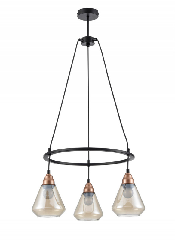 Подвесная люстра  52*95 см, 3*E27 черный, медь Vele Luce Norina VL5842P03