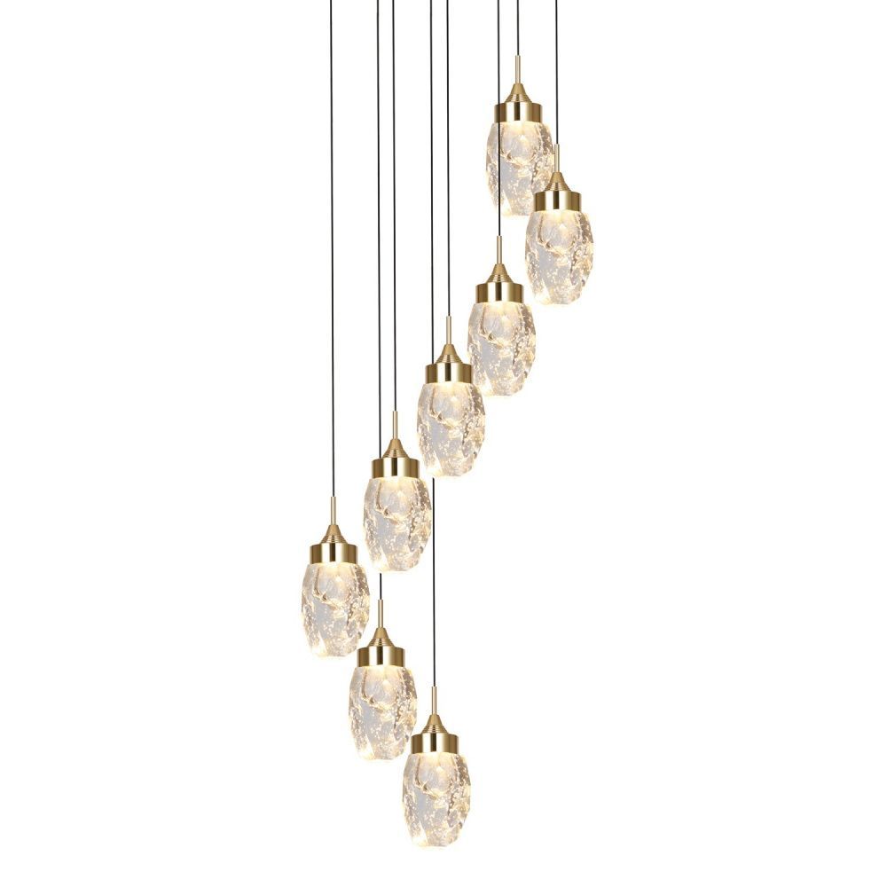 Подвес 50*50*180 см, 9*LED*45W, 3300K Gerhort G61361/9GD CL, Золото