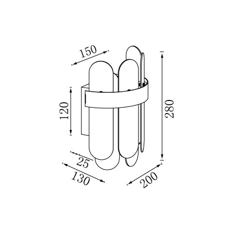 Бра 13*20*28 см, 2*G9 сатин никель Vele Luce Fantasma VL3195W02