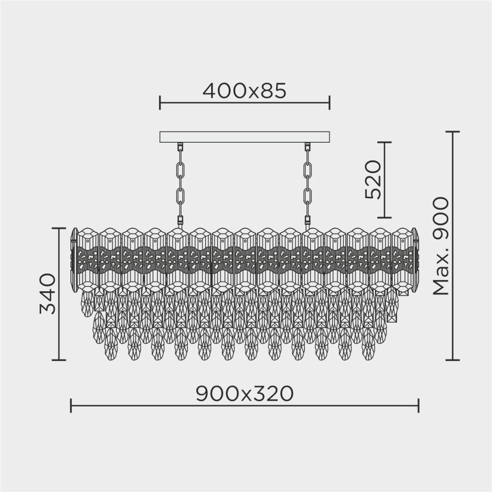 Подвесная люстра MODELUX ML.7085.900.300 GD