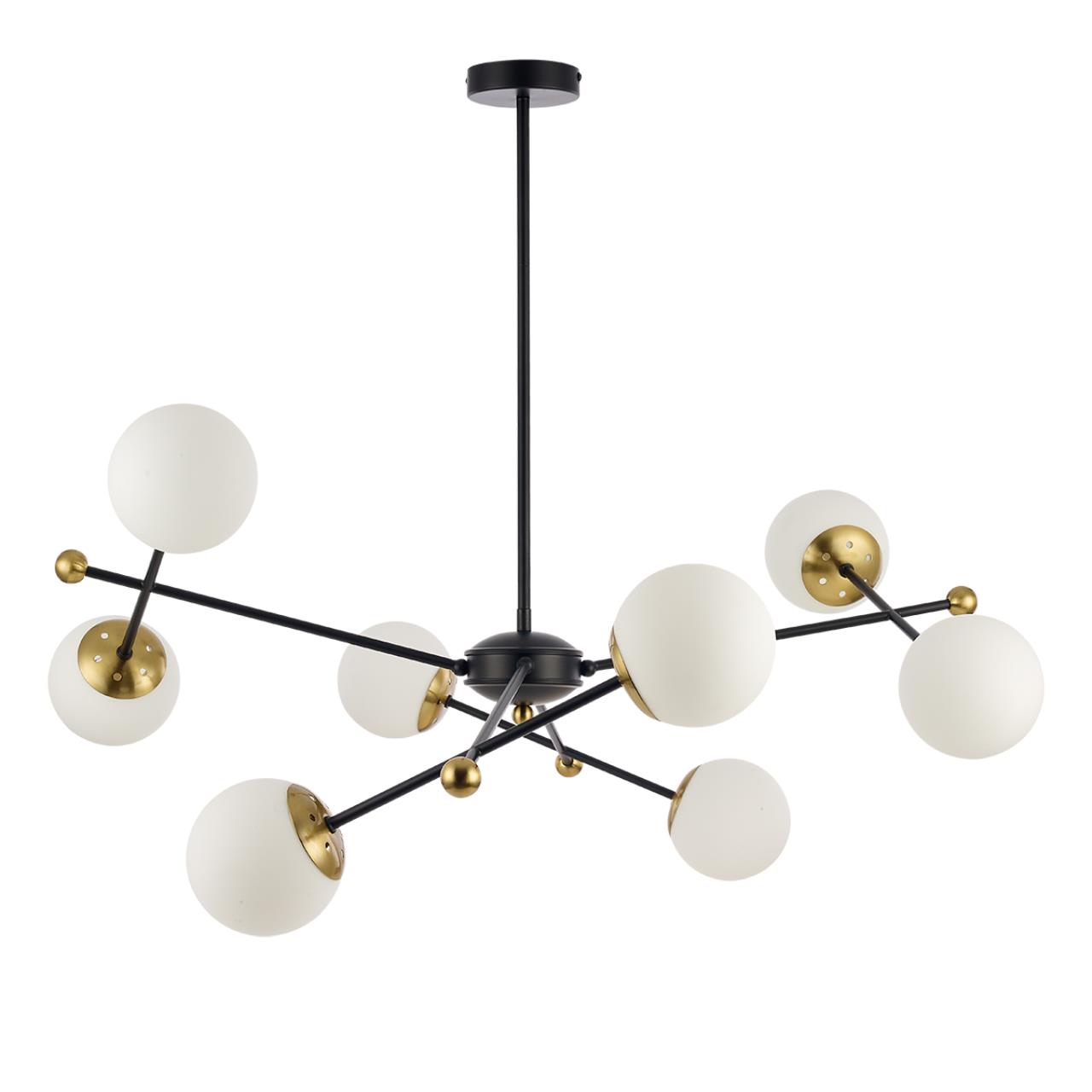 Люстра потолочная 90*75 см, 8*E14 Lumion Melody 6581/8 черный, золотой