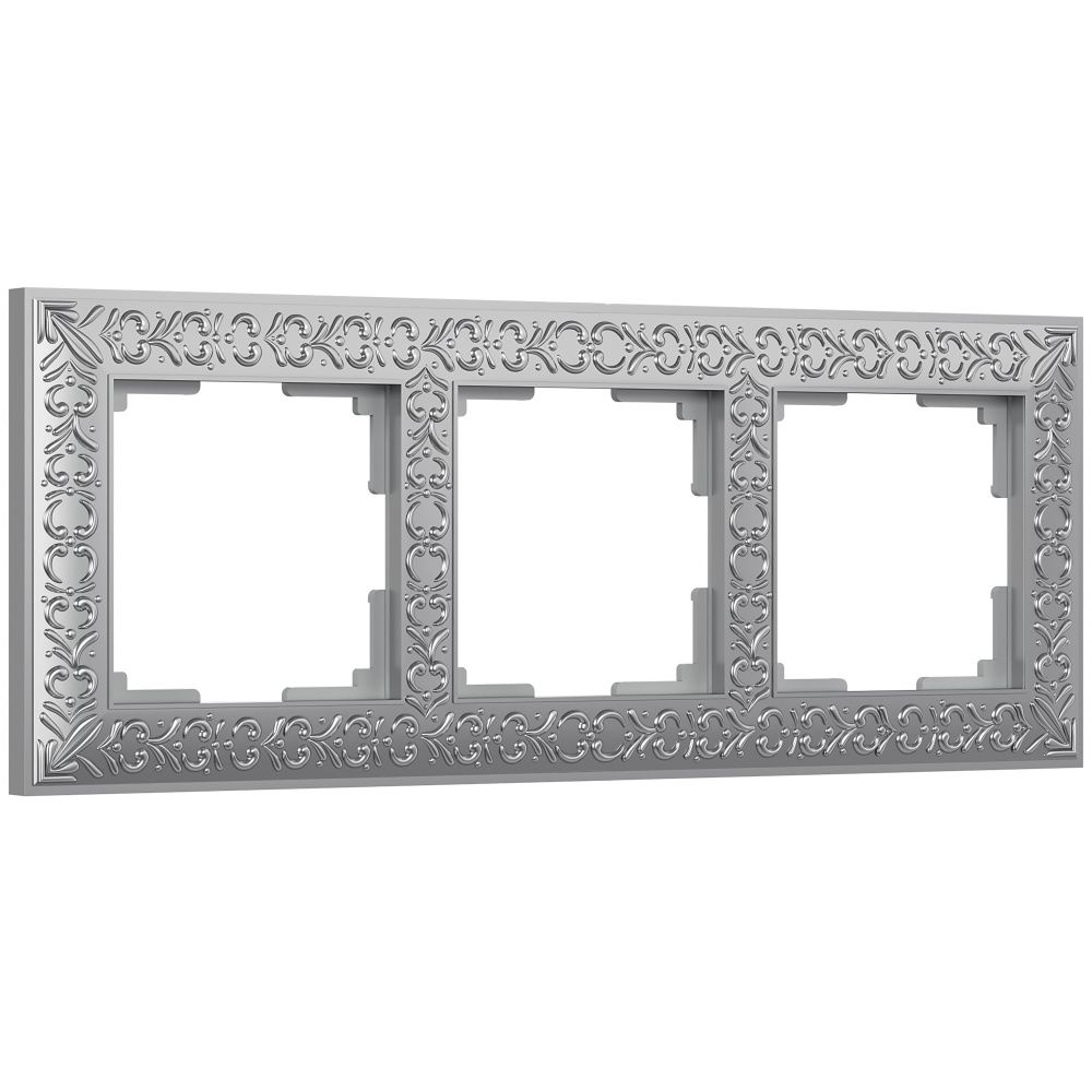 WL07-Frame-03 Рамка на 3 поста, матовый хром Werkel, 4690389145681