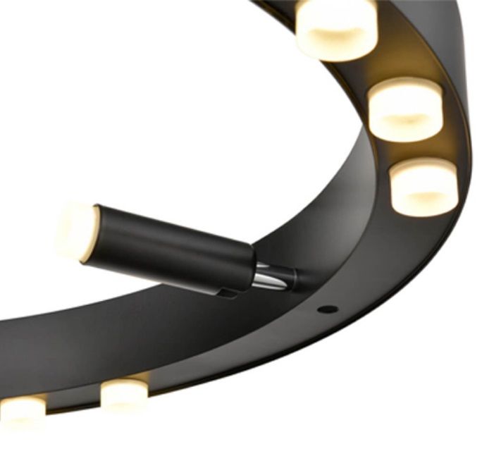 Светильник потолочный ElegantLight DZN-9134 BLACK D650/H100/12+4/LED/48W/3000K 22-10 VISION