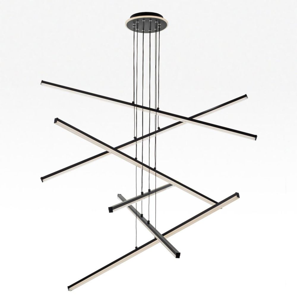 Люстра подвесная 120*21-130 см, LED 200W, 3000-5500K, 18000Lm, 27 м2 Citilux Trent CL203761  с пультом черный матовый