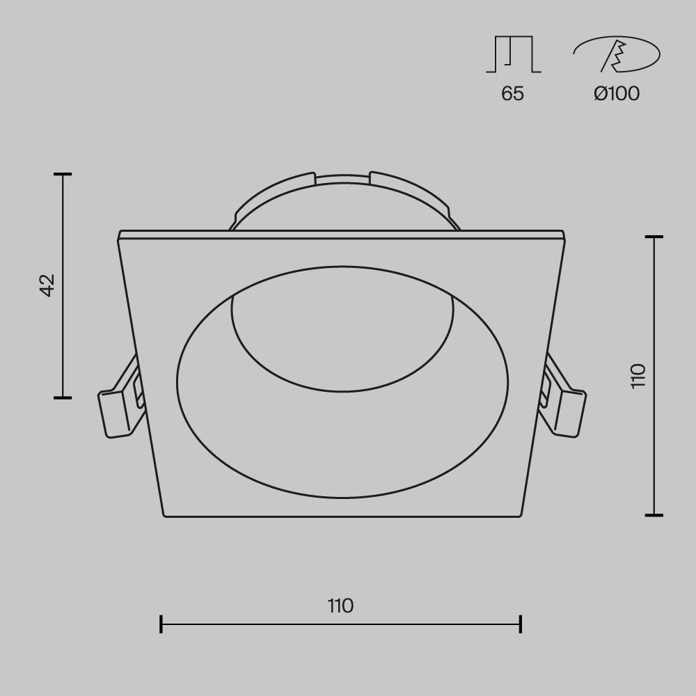 Встраиваемый светильник 11 см, Maytoni Technical Share DL126-GX53-SQ-W, белый