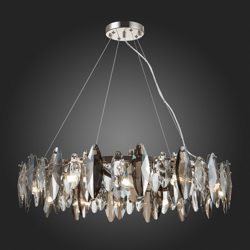 Люстра подвесная 80 см, 480W, ST LUCE ANCONA SL1227.103.12 Никель