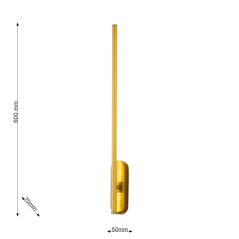 Бра Favourite Reed 3001-1W, D70*W50*H600, каркас светильника в цвете латунь