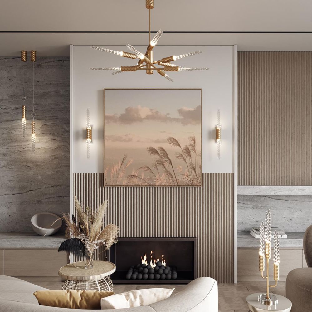 Настольная лампа 13*13*-62 см, 3*LED*3W, 3000K, Odeon Light Exclusive KOLOS 5449/9TL, сатинированная латунь/прозрачный