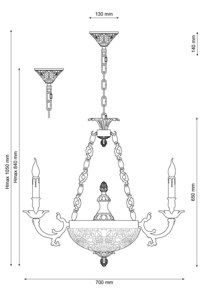 Люстра *70*105 см, 8*E14*40W, Lucia Tucci Firenze FIRENZE 1781.6.2 antique gold, золотой